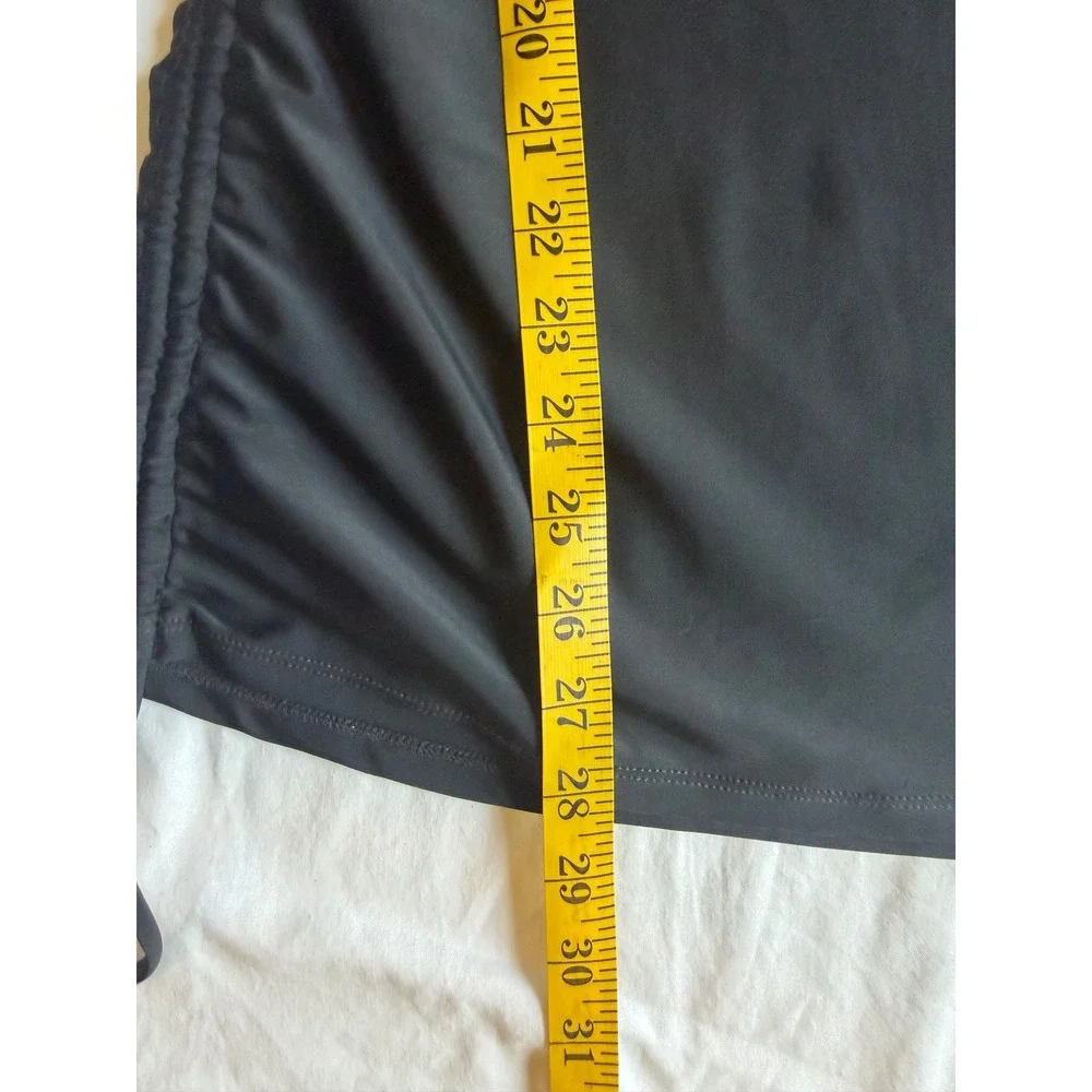 Love Your Assets Spanx Black Ruched Tankini Top Underwire XL beach vacation